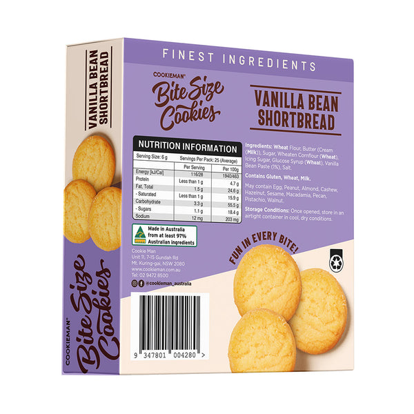 Bite Sized | Vanilla Bean Shortbread Cookies Box 150g x 8