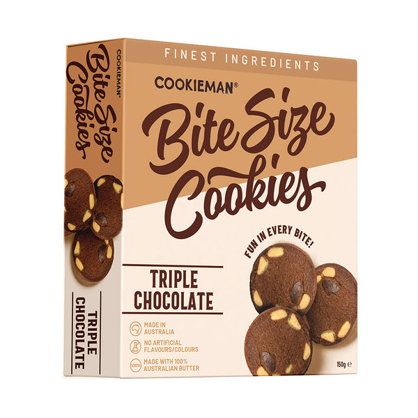Bite Sized | Triple Chocolate Cookies Box 150g x 8