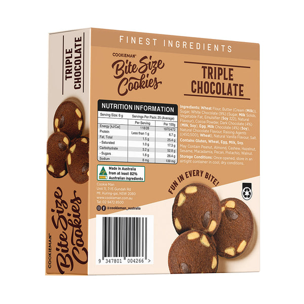 Bite Sized | Triple Chocolate Cookies Box 150g x 8