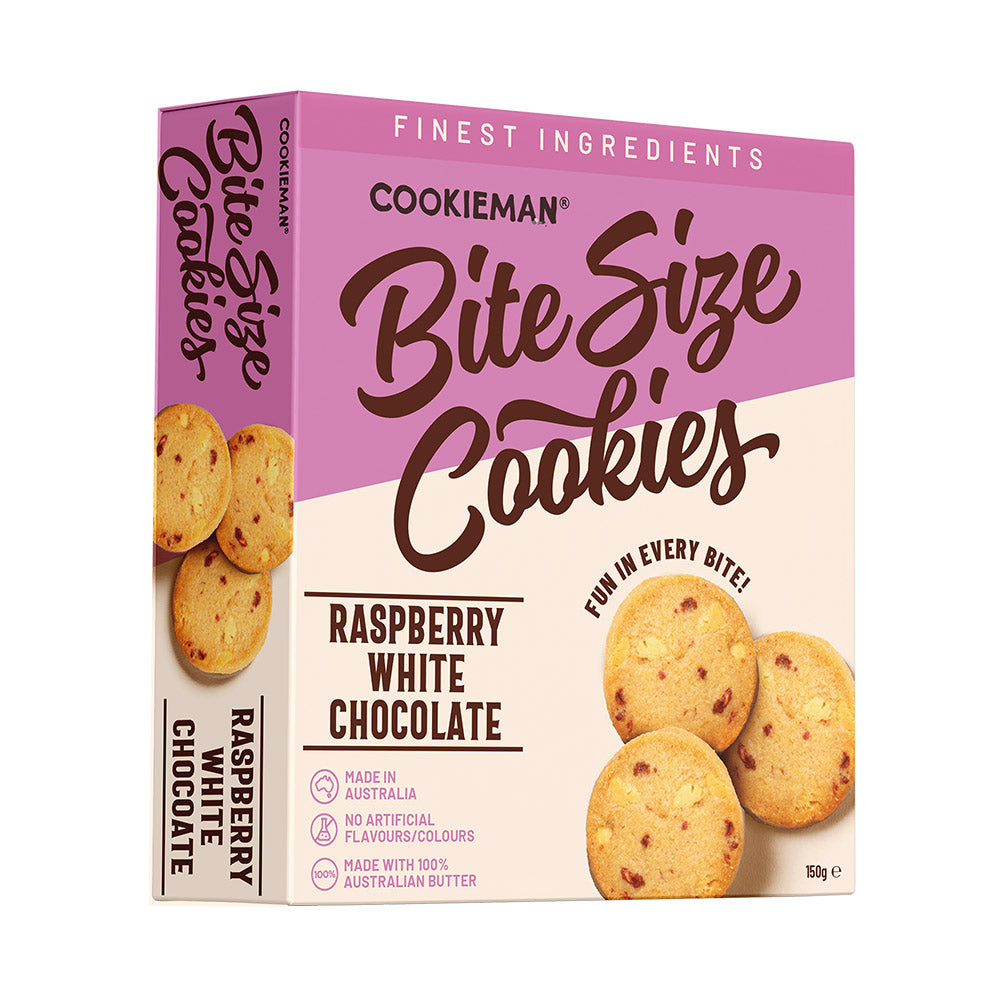 Bite Sized | Raspberry White Chocolate Cookies Box 150g x 8
