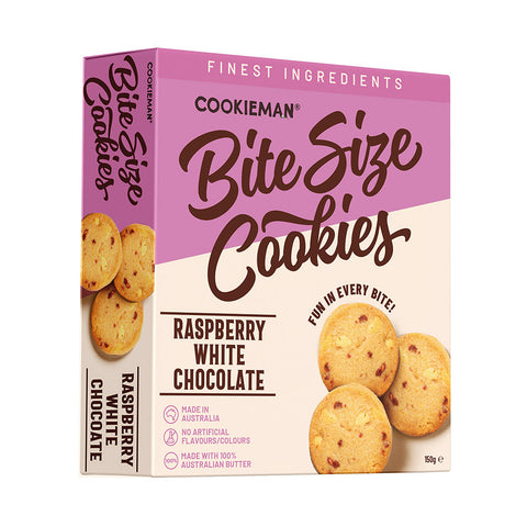 Bite Sized | Raspberry White Chocolate Cookies Box 150g x 8