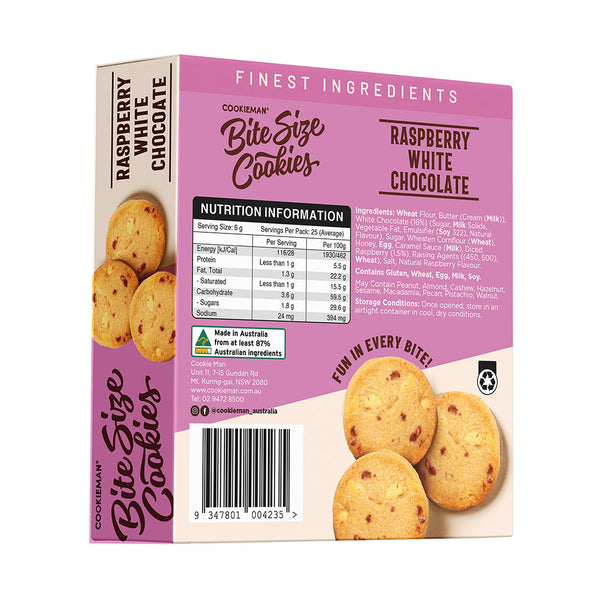 Bite Sized | Raspberry White Chocolate Cookies Box 150g x 8