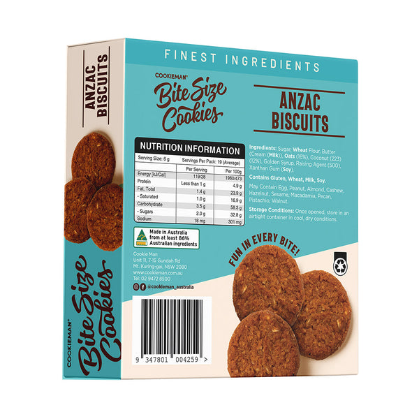 Bite Sized | ANZAC Biscuits Box 110g x 8