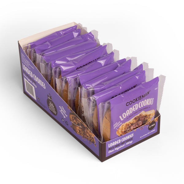 Milk Choc Hazelnut Loaded Cookies 100g x 12 SRT